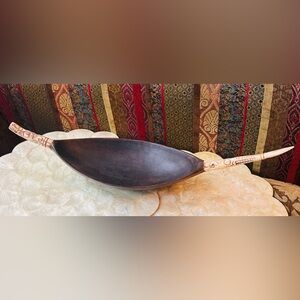 Vintage Antler and ironwood bowl from Borneo